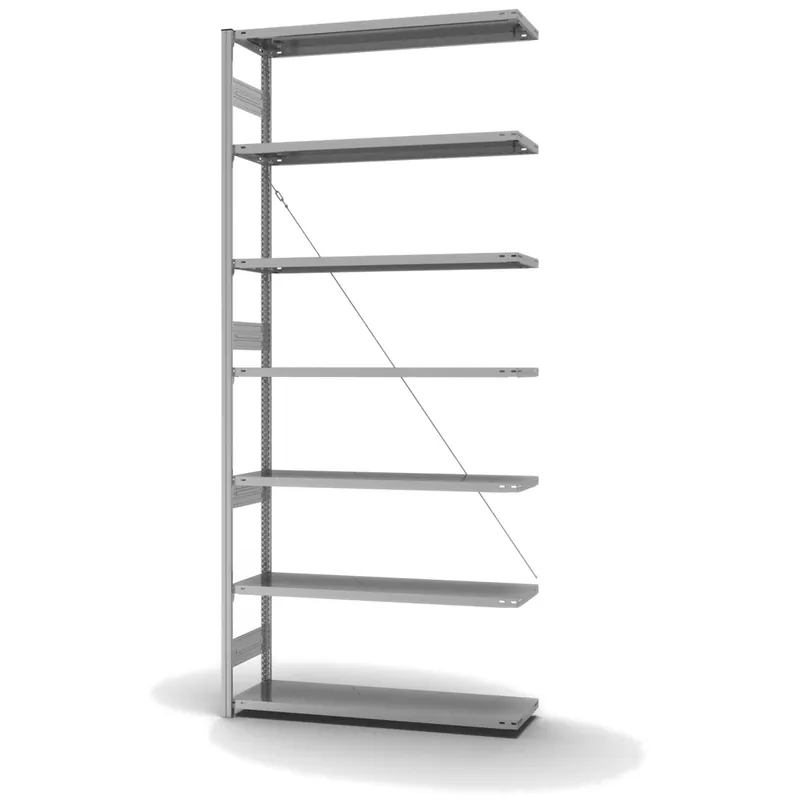 hofe Anbau-Fachbodenregal für Einseitige Nutzung - Stecksystem ORION PLUS - Fachlast 315 kg - H3000 B1300 T400 mm - Verzinkt Aktuell