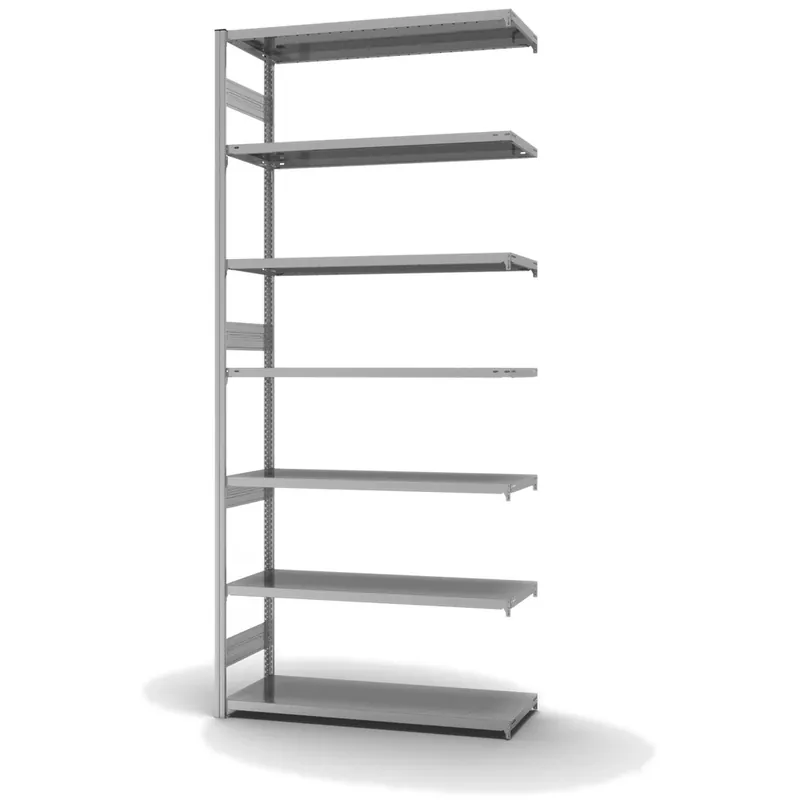 Top-Preis hofe Anbau-Fachbodenregal für Beidseitige Nutzung - Stecksystem ORION PLUS - Fachlast 330 kg - H3000 B1300 T500 mm - Verzinkt