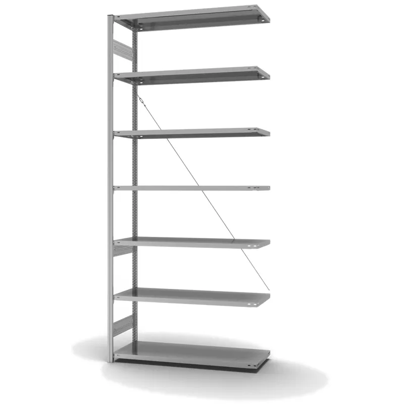 Garantierte Lieferung hofe Anbau-Fachbodenregal für Einseitige Nutzung - Stecksystem ORION PLUS - Fachlast 230 kg - H3000 B1300 T500 mm - Verzinkt