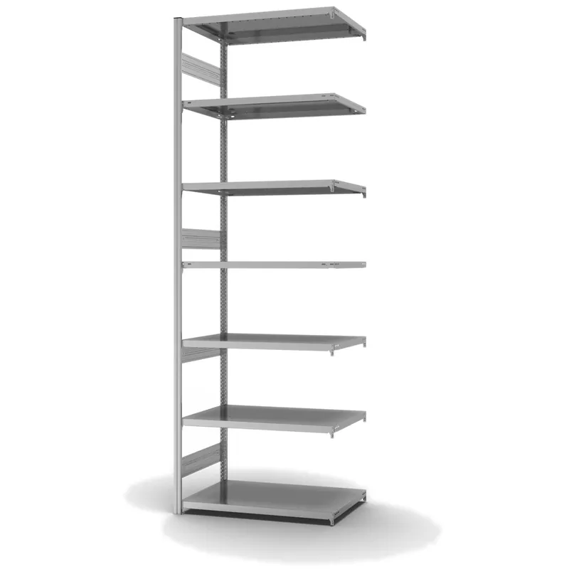 hofe Anbau-Fachbodenregal für Beidseitige Nutzung - Stecksystem ORION PLUS - Fachlast 330 kg - H3000 B1000 T600 mm - Verzinkt Geprüft