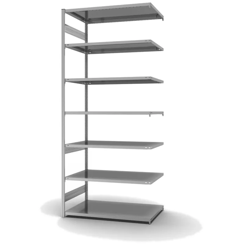 Markenprodukt hofe Anbau-Fachbodenregal für Beidseitige Nutzung - Stecksystem ORION PLUS - Fachlast 190 kg - H3000 B1300 T800 mm - Verzinkt