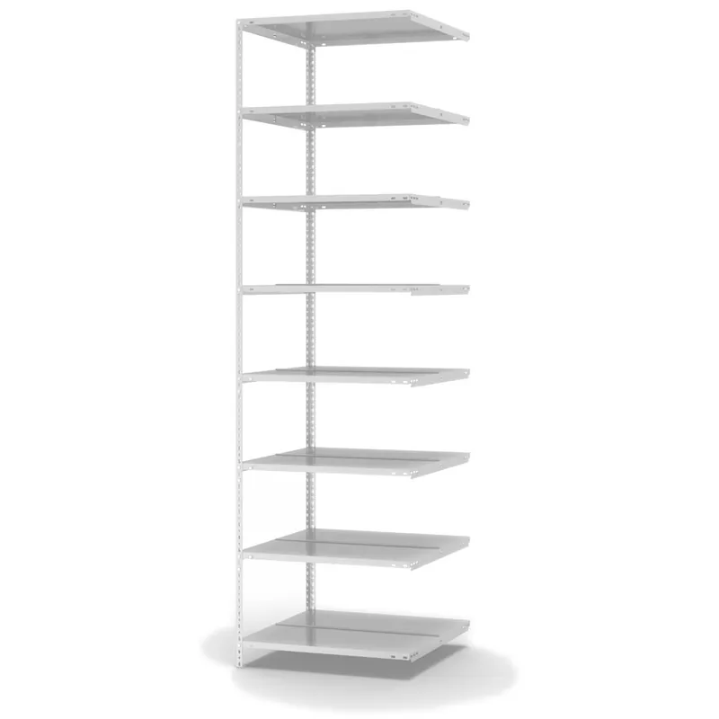 Echt hofe Akten-Anbauregal für Zweiseitige Nutzung - Schraubsystem WR - 750 x 600 mm2550 mm Winkelpfosten und Böden RAL7035 lichtgrau