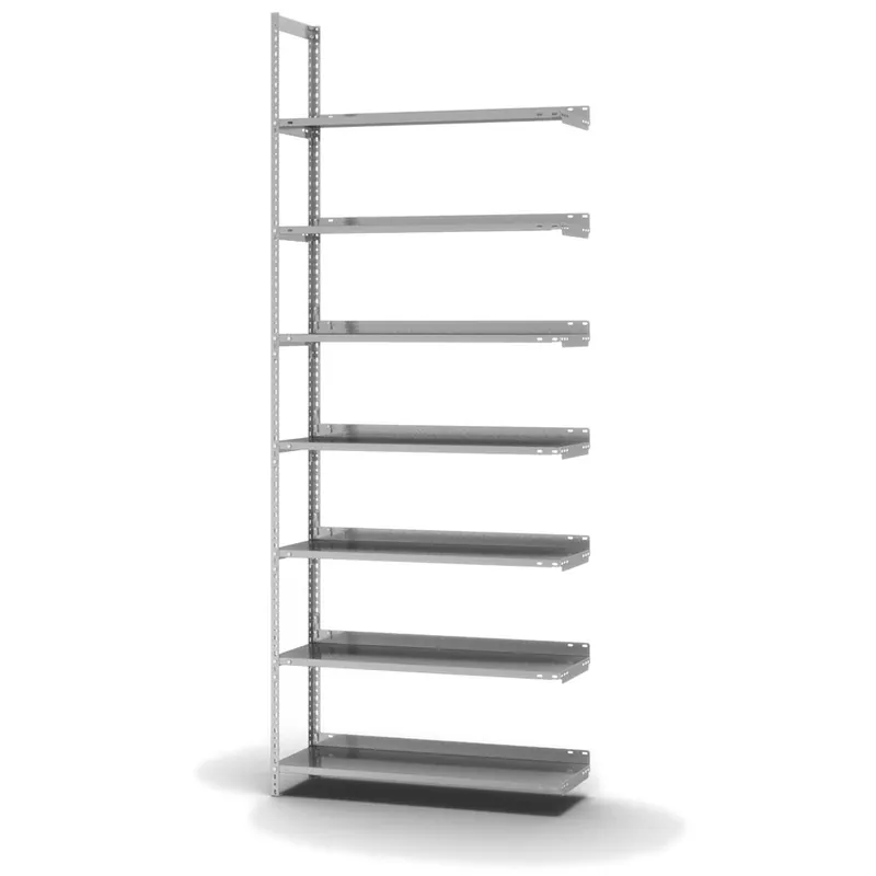 hofe Akten-Anbauregal für Einseitige Nutzung - Schraubsystem WR - 1000 x 300 mm2550 mm Winkelpfosten und Böden verzinkt Echt