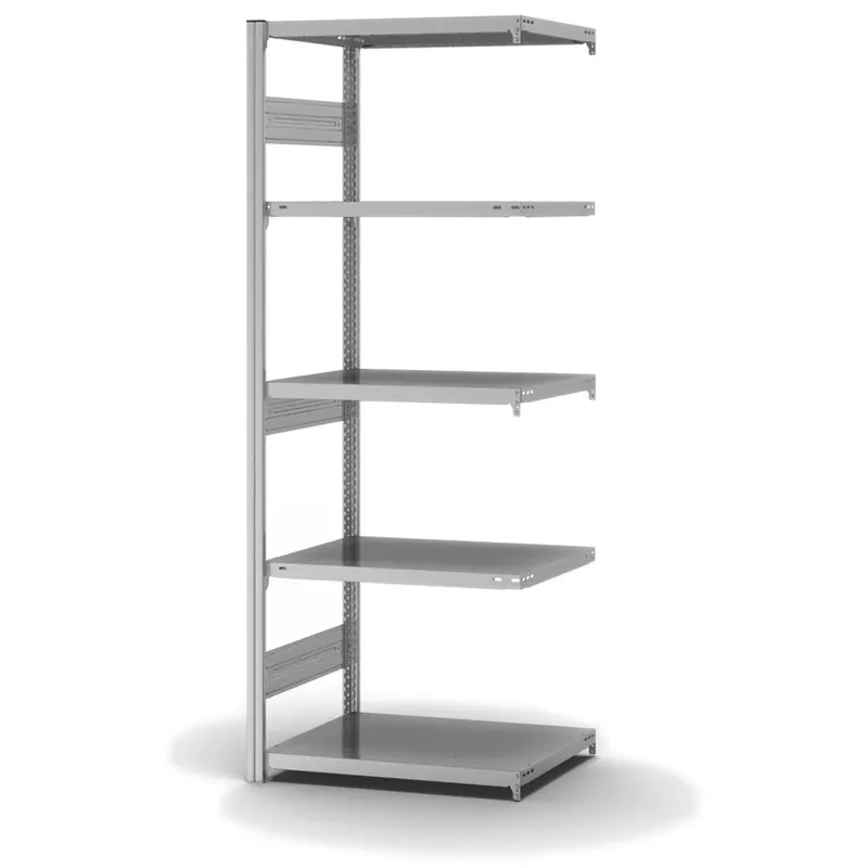Direktkauf hofe Anbau-Fachbodenregal für Beidseitige Nutzung - Stecksystem ORION PLUS - Fachlast 300 kg - H2000 B750 T500 mm - Verzinkt