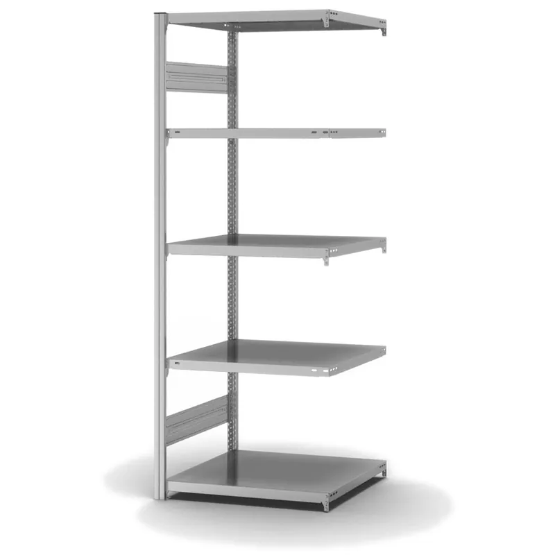 hofe Anbau-Fachbodenregal für Beidseitige Nutzung - Stecksystem ORION PLUS - Fachlast 240 kg - H2000 B750 T600 mm - Verzinkt Solange Der Vorrat Reicht