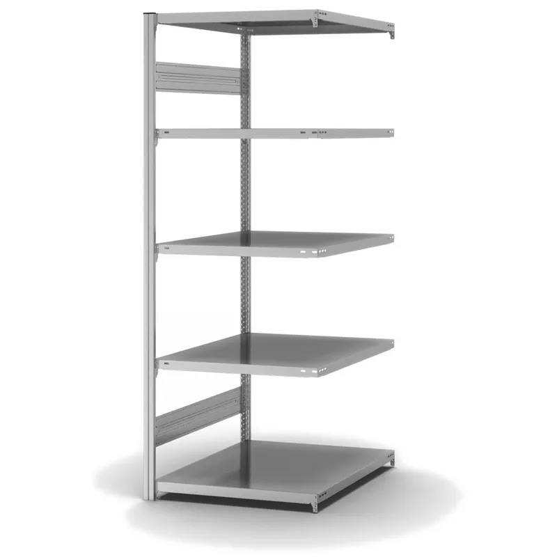 hofe Anbau-Fachbodenregal für Beidseitige Nutzung - Stecksystem ORION PLUS - Fachlast 130 kg - H2000 B750 T800 mm - Verzinkt Sonderaktion