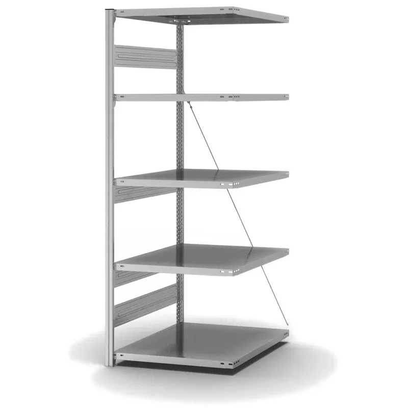 Garantierte Lieferung hofe Anbau-Fachbodenregal für Einseitige Nutzung - Stecksystem ORION PLUS - Fachlast 300 kg - H2000 B750 T800 mm - Verzinkt