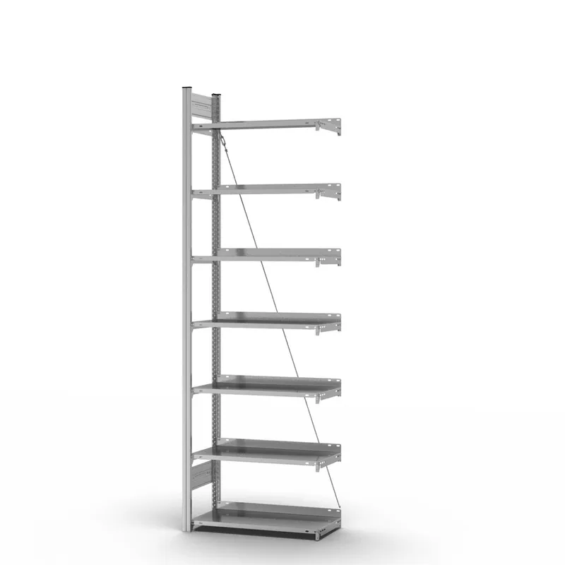 hofe Akten-Anbauregal für Einseitige Nutzung - Stecksystem ORION PLUS - 750x300mm 2350mm Profil+Boden verzinkt Top-Seller
