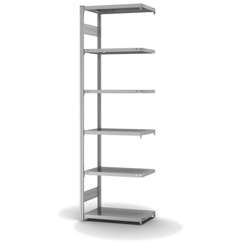 hofe Anbau-Fachbodenregal für Beidseitige Nutzung - Stecksystem ORION PLUS - Fachlast 145 kg - H2500 B750 T400 mm - Verzinkt Billig