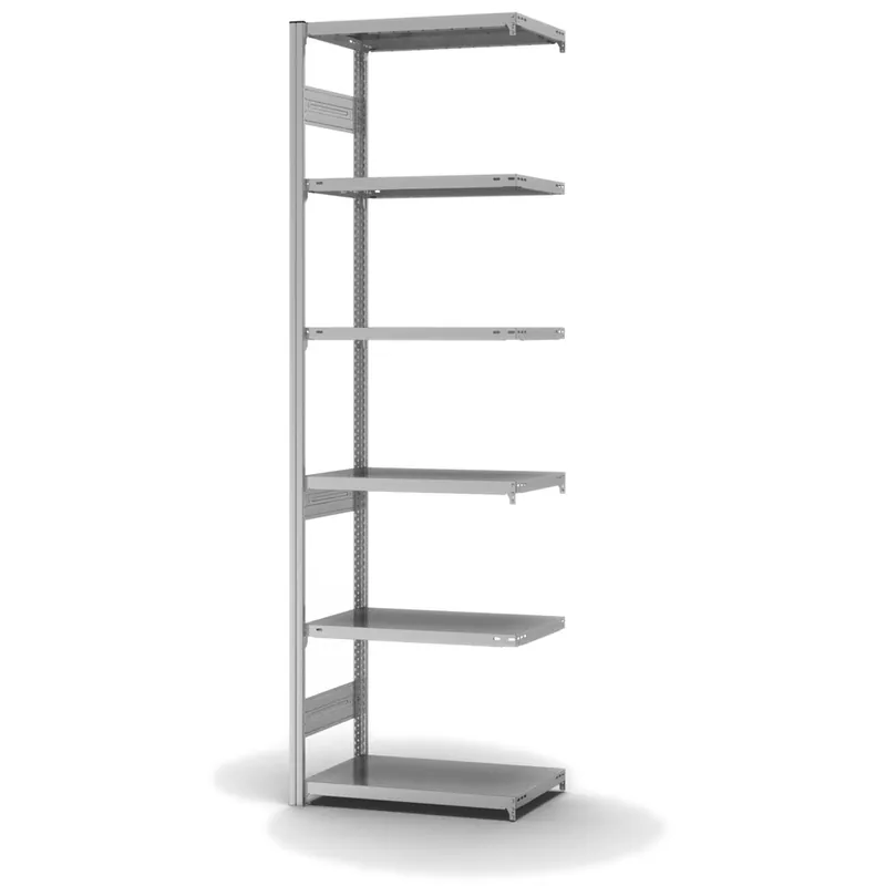 hofe Anbau-Fachbodenregal für Beidseitige Nutzung - Stecksystem ORION PLUS - Fachlast 225 kg - H2500 B750 T400 mm - Verzinkt Sofort Bestellen