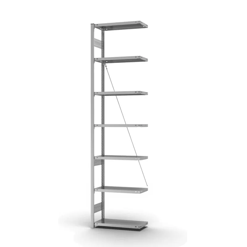 hofe Anbau-Fachbodenregal für Einseitige Nutzung - Stecksystem ORION PLUS - Fachlast 150 kg - H3000 B750 T300 mm - Verzinkt Ausverkauf