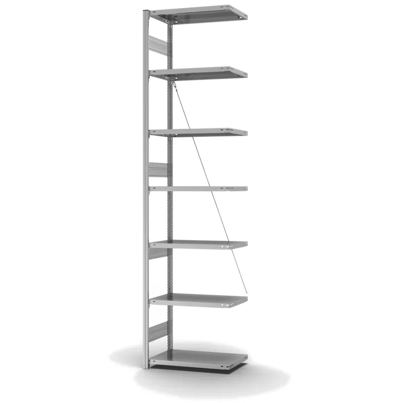 hofe Anbau-Fachbodenregal für Einseitige Nutzung - Stecksystem ORION PLUS - Fachlast 300 kg - H3000 B750 T400 mm - Verzinkt Sonderangebot