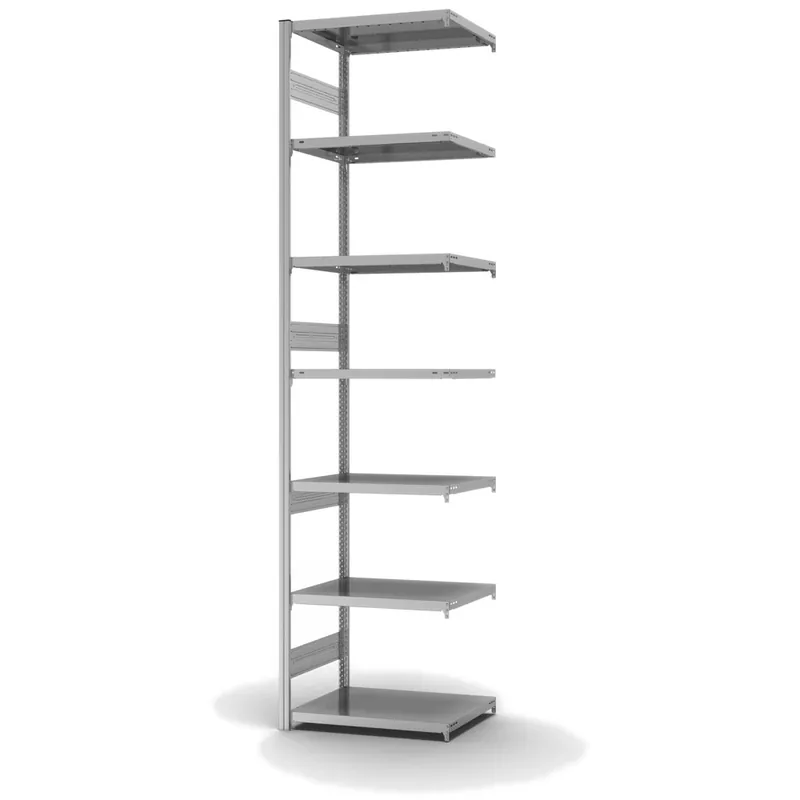 Sonderangebot hofe Anbau-Fachbodenregal für Beidseitige Nutzung - Stecksystem ORION PLUS - Fachlast 300 kg - H3000 B750 T500 mm - Verzinkt