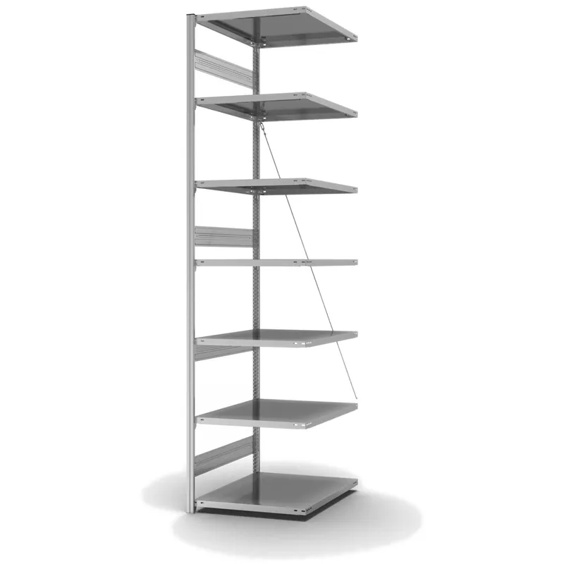 hofe Anbau-Fachbodenregal für Einseitige Nutzung - Stecksystem ORION PLUS - Fachlast 300 kg - H3000 B750 T800 mm - Verzinkt Schneller Versand
