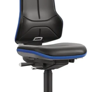 Arbeitsdrehstuhl Rl.Kunstlederpolster schwarz blau 470-640mm BIMOS Preiswert