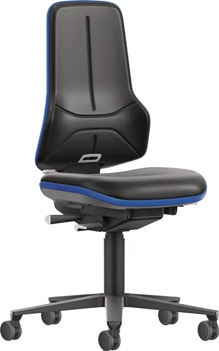 Arbeitsdrehstuhl Rl.Kunstlederpolster schwarz blau 470-640mm BIMOS Preiswert