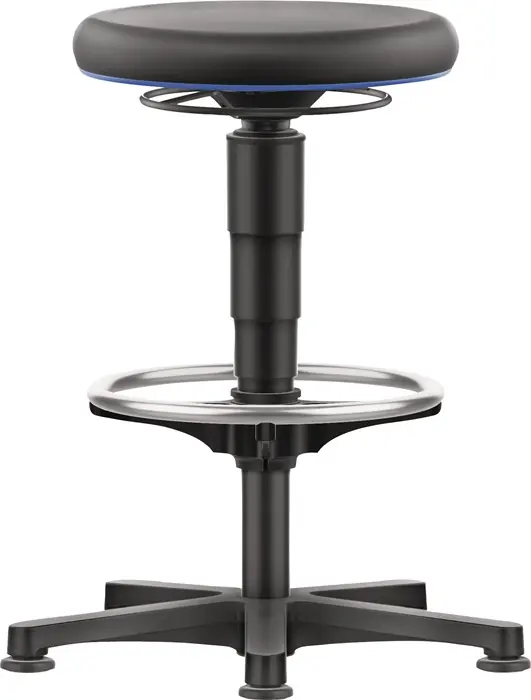 Drehhocker Bodengleiter u.Fußring Kunstleder Kunstleder schwarz Schnäppchen
