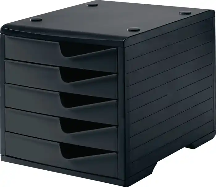 Letzte Chance Ablagebox 5 Schubl.schwarz/schwarz Polystyrol H255xB270xT340mm STYRO