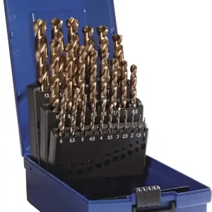 Versand Am Gleichen Tag Spiralbohrersatz DIN338 Typ VA D.1-13x0,5mm HSS-Co5 dampf.25tlg.Ku.-Kass.TECWERK