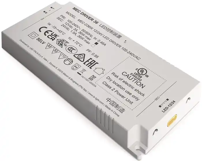 LED Konverter 100-240 V/AC 12+24V DC L.160mm 36 W weiß glatt L&S Knallerangebot