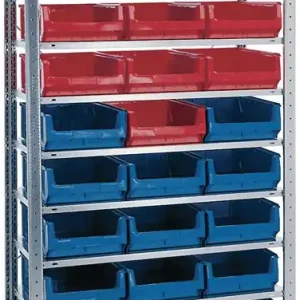 Steckregal H2000xB1000xT500mm Grundregal 10 Stahlbd.14xMK2Z blau,13xMK2Z rot TW Meistverkauft