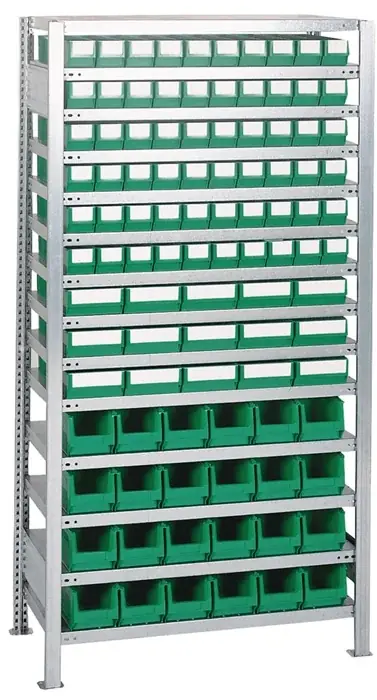 Must-Have Steckregal H2000xB1000xT400mm Anbauregal 14 Stahl-Bd.90x3,15x4 transp.TECWERK