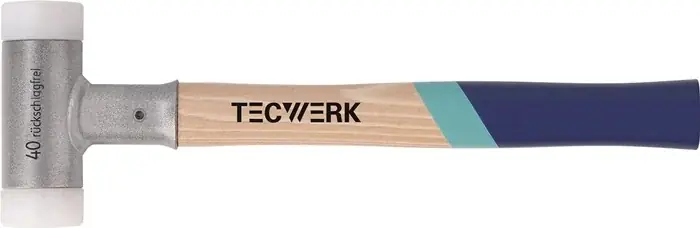 Highlight Schonhammer L.380mm Kopf-D.45mm Hickory rückschlagfrei hart Nyl.weiß TECWERK