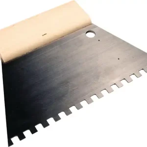 Ausverkauf Kleberspachtel L.128mm B.180mm Zahn 6x6mm rostfr.VA C2 Buchenholzgriff HAROMAC