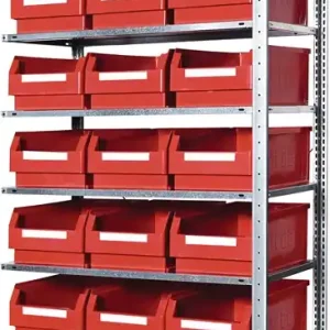 Abverkauf Steckregal H2000xB1000xT500mm Anbauregal 8 Stahl-Bd.21xGr.2 rot KAPPES
