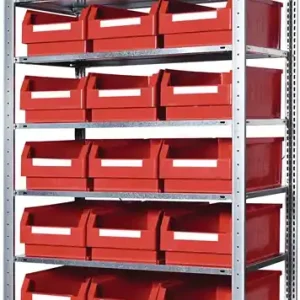 Aktuell Steckregal H2000xB1000xT500mm Grundregal 8 Stahl-Bd.24xGr.2 rot KAPPES