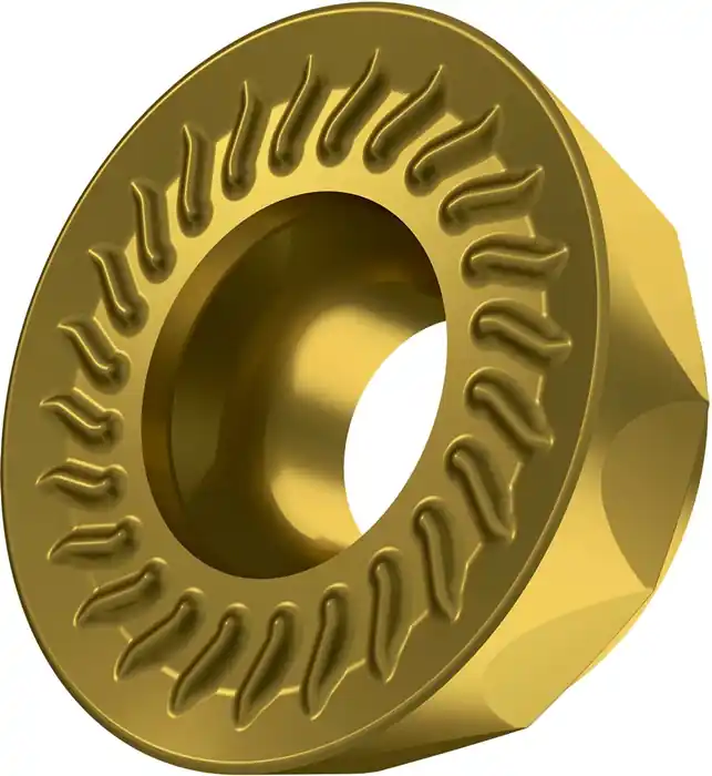Fräswendeschneidplatte ISO RCMT 1204MOSN-M:M6330 D.4,4mm PVD beschichtet Gold VE: 10 Stück Highlight