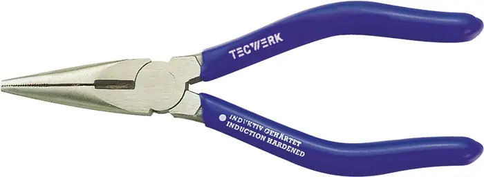 Begrenztes Angebot Flachrundzange L.145mm flach-rund ger.pol.Ku.-Überzug TECWERK