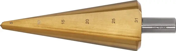 Blechschälbohrer Bohrber.5-31mm HSS TiN Gesamt-L.103mm Z.2 TECWERK Garantierte Lieferung