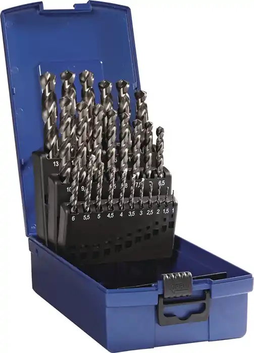 Spiralbohrersatz DIN 338 Typ TFL D.1-13x0,5mm HSS-Co5 fasennitr.25tlg.TECWERK Abverkauf