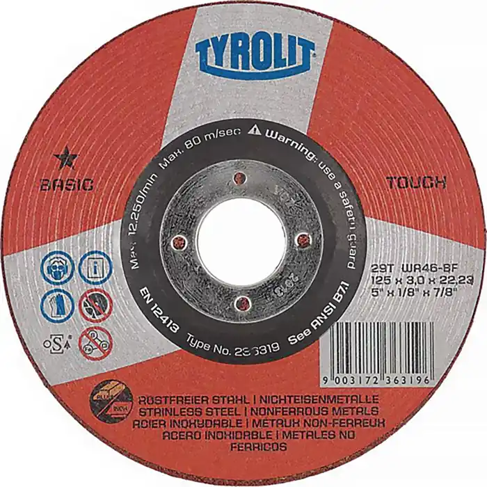 Preisreduziert Schruppscheibe BASIC TOUCH D125xS3mmKörnung 46 gekr.TYROLIT VE: 25St.