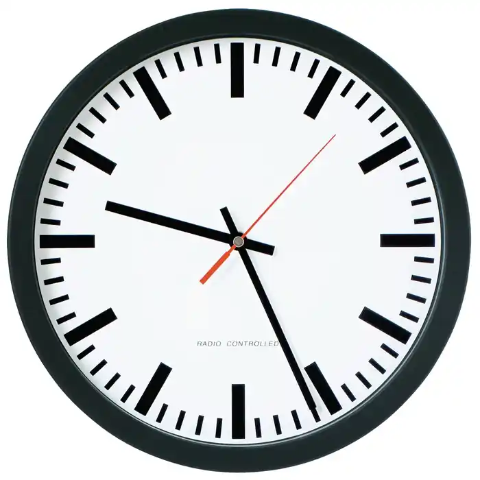 Top-Seller Wanduhr Funkuhr Ku.schwarz D.300mm 1,5V Balken D.300mm
