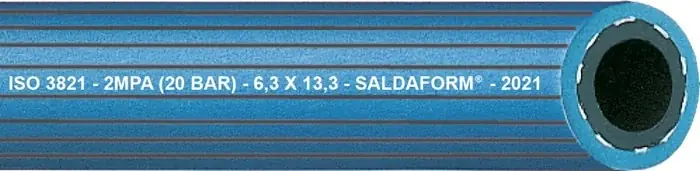Sauerstoffschl.SALDAFORM®/BLAU ID6,3mm Wandst.5,0mm gerieft AD16,3mm L.50m VE: 50 Meter Saisonangebot
