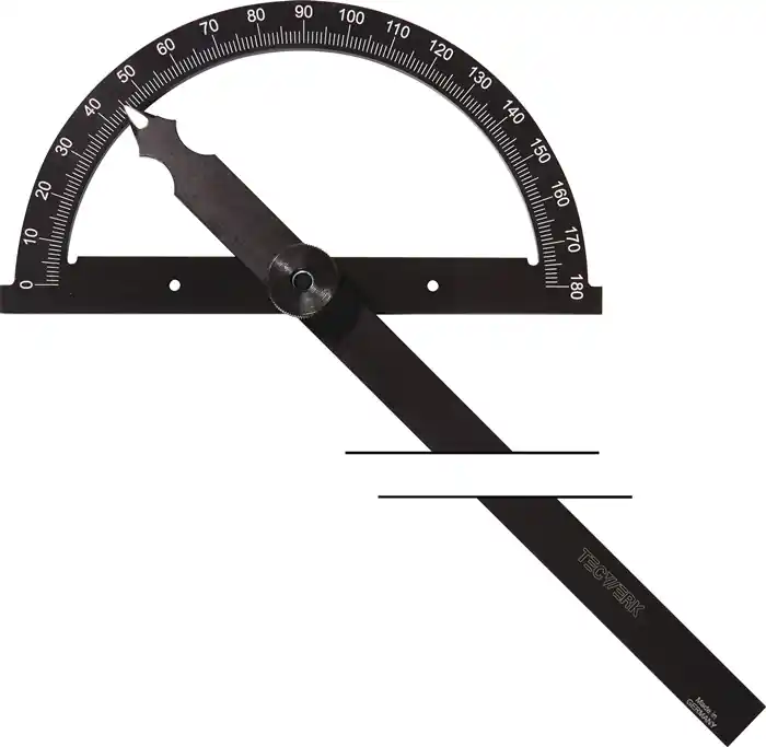 Solange Der Vorrat Reicht Winkelmesser Gradbogen-D.80mm Schenkel-L.120mm TECWERK