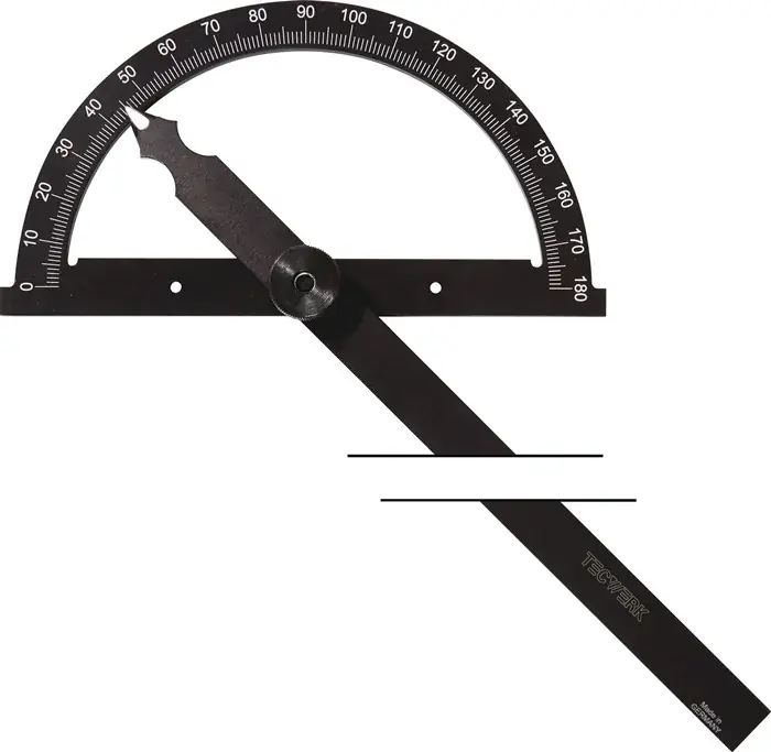 Winkelmesser Gradbogen-D.150mm Schenkel-L.200mm TECWERK Echt
