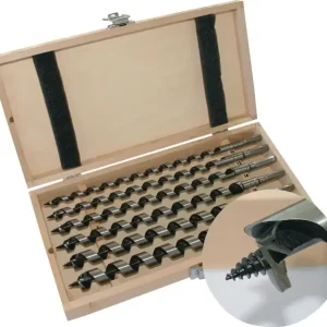 Schlangenbohrersatz 8-tlg.L.320mm 6-20mm in Holzkassette TECWERK Geprüft