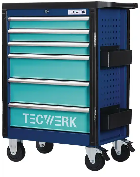 Zertifiziert Werkzeugwagen PLUS 2.0 B760xT465xH1030mm 500kg 6Schubl.unbest.Stahlbl.TECWERK