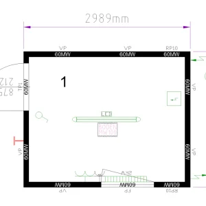 CONTAINEX Bürocontainer CLASSIC Line BM10' 2.989 x 2.435 x 2.800 mm - Fenster Längsseitig Schnäppchen