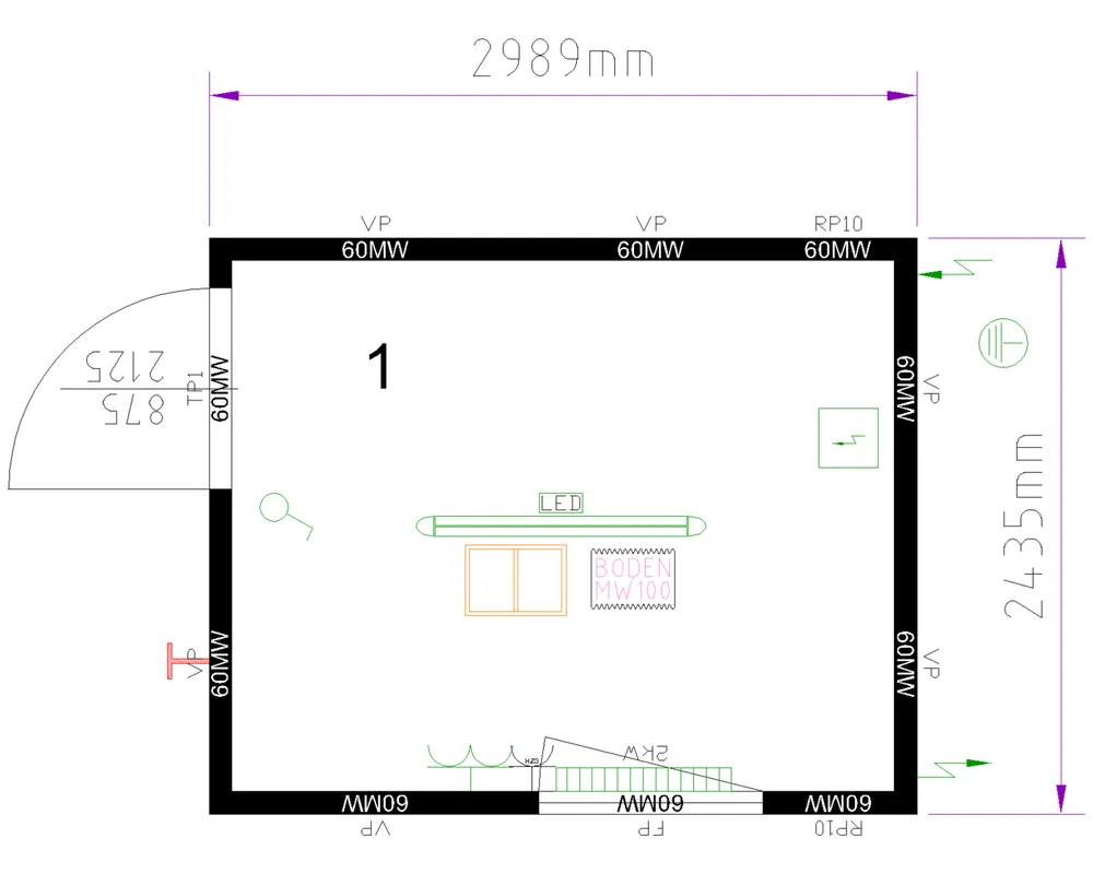 Geprüft CONTAINEX Bürocontainer CLASSIC Line BM10' 2.989 x 2.435 x 2.800 mm - Fenster Stirnseitig