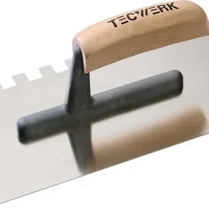 Glättekelle L.280mm B.130mm Zahn 12x12 rostfr.H-Heft VA S.0,7mm TECWERK Saisonangebot