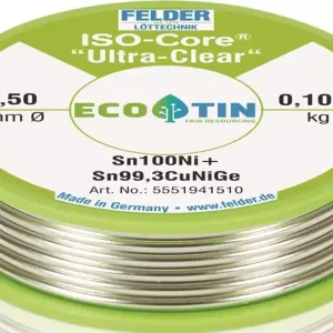 Sofort Bestellen Lötdraht ISO-Core® UltraClear 1,5mm 100g Sn100Ni+ FELDER