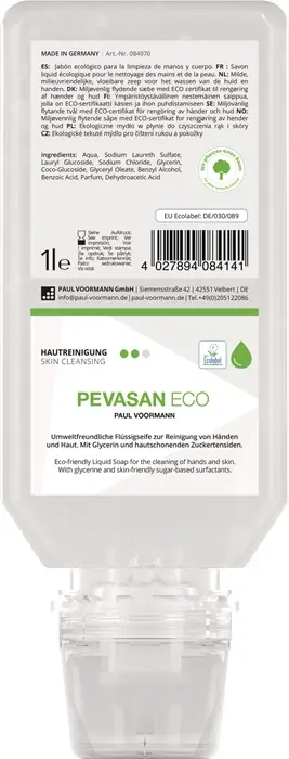 Ausverkauf Handreinigung Pevasan ECO 1l ph-hautneutral Softflasche PAUL VOORMANN