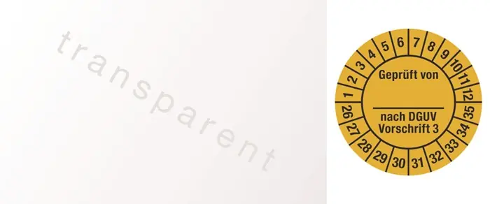 Mehrjahresprüfplakette B25xL60mm J.2026-2035 Folie Neue Kollektion
