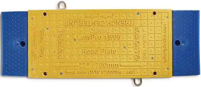 Kracherpreis Grabenbrücke LowPro® 15/05 Road Plate gelb-blau L.1500mm B.500mm 44 t G.40kg