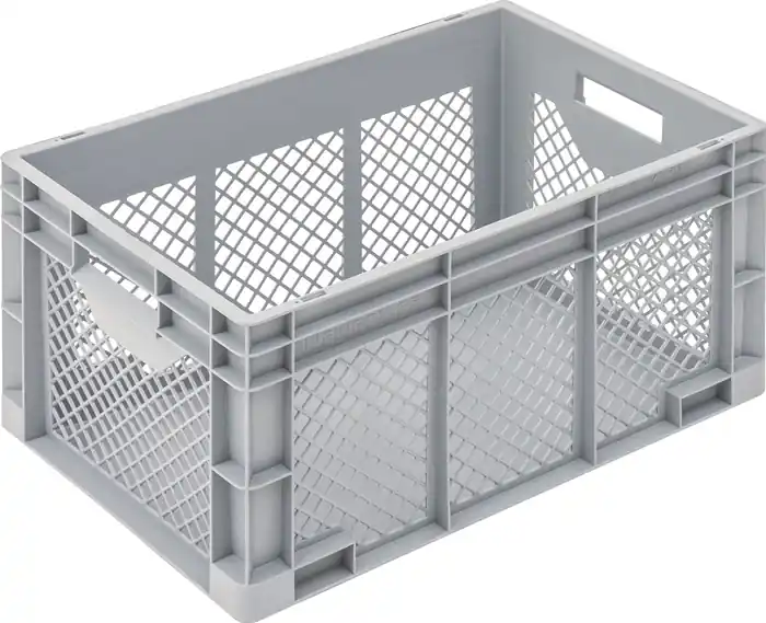 Transportbehälter L600xB400xH320mm grau PP Durchfassgr.Seitenw. durchbrochen Jetzt Bestellen