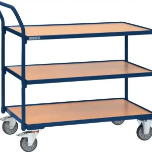 Rabatt Tischwagen 3 Ladeflächen L850xB500mm saphirblau Trgf.300kg Bügel senkr.TECWERK